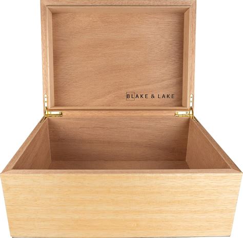 wood metal storage box hinged lid 11 x 11|Amazon.com: Creative Deco Large White Wooden .